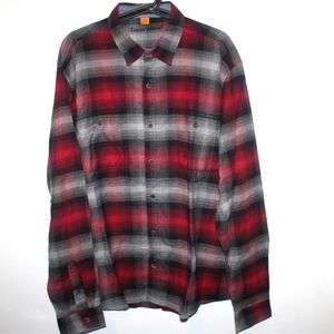 Tailor Vintage Red/White Luxe Performance Men's XL Long Sleeve Button-Up Shirt